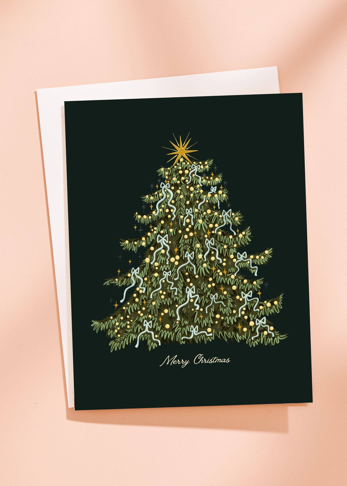 Classic Christmas Tree Merry Christmas Greeting Card - Set of 10