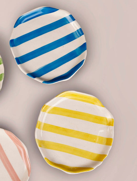 Ceramic Yellow Stripe Plate