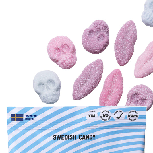 Foamy Lips & Skulls Swedish Candy Bag