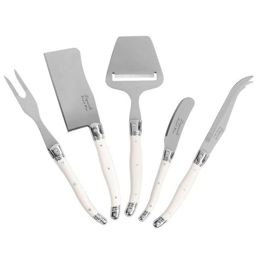 5-Piece Laguiole Cheese Knife & Slicer Set Faux Ivory Handle