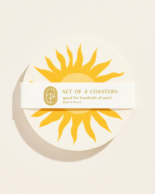 Golden Sun Coasters - Set of 4