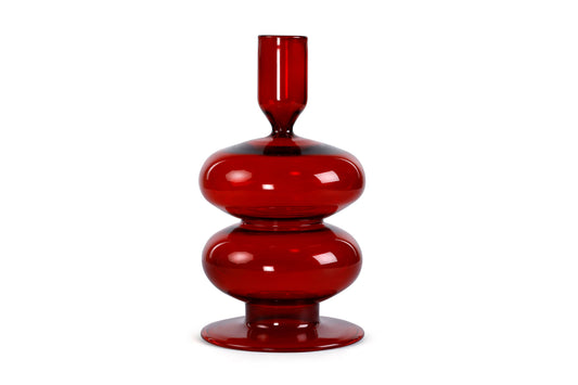 Retro Wavy Glass Candle Holder