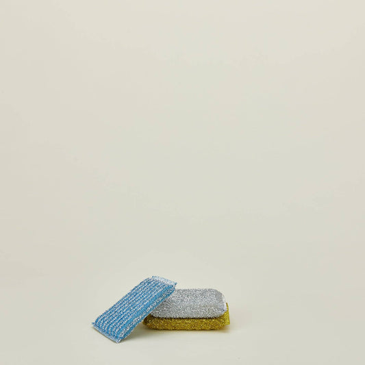 LUREX SPONGES - SET OF 3 - BLUE/GOLD/SILVER