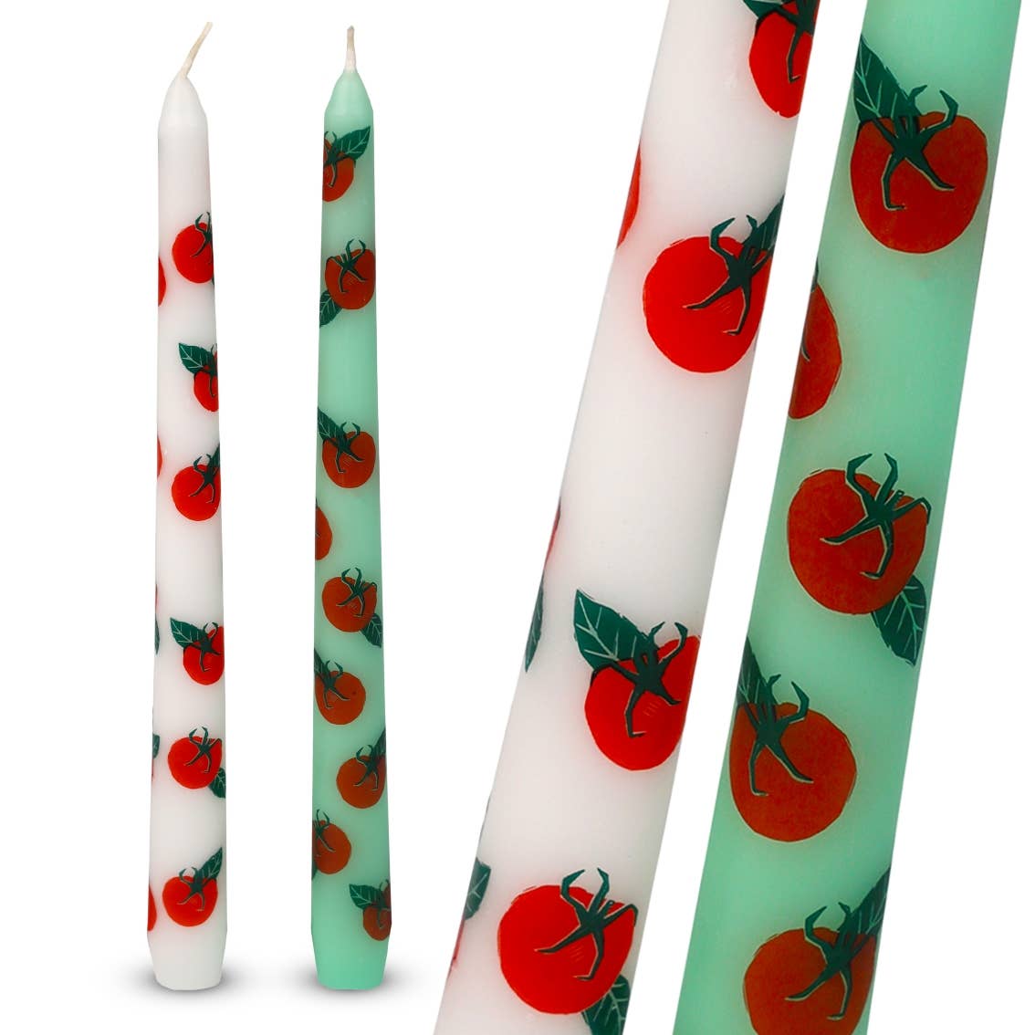 Tomato Taper Dinner Candles  | 2 Pack | Summer Decor |