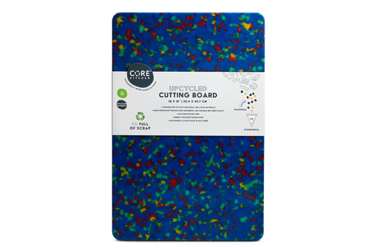 Recycled Plastic Cutting Board Large Confetti On Blue