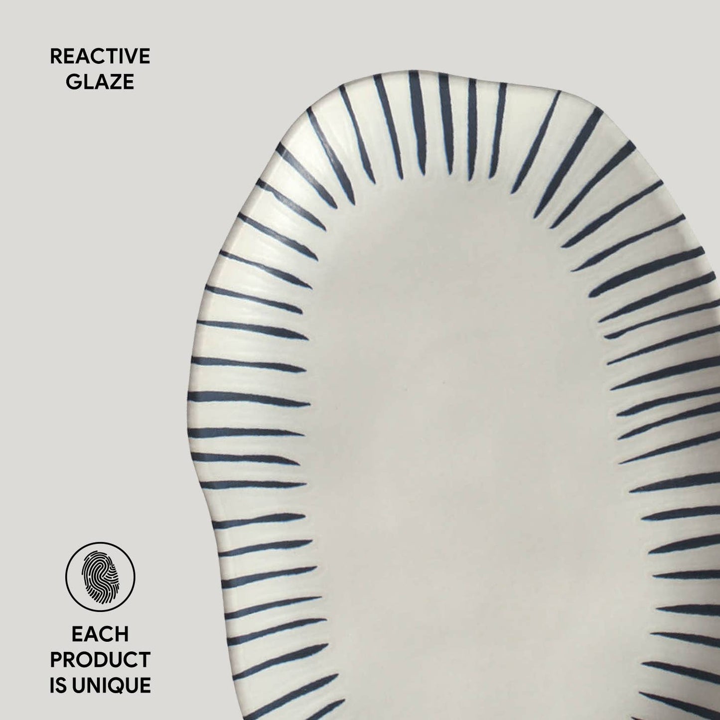 Shallow Oval Platter Medium Stoneware 11.81x7.87" Elemento