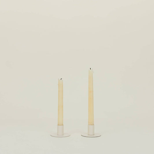 ESSENTIAL METAL CANDLE HOLDERS, SET OF 2 - IVORY