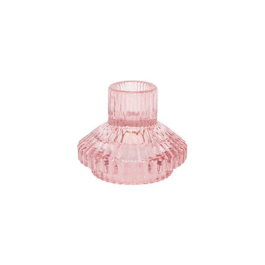 Small Ribbed Glass Candle Holders Set | Summer | Wedding |