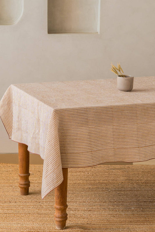 Striped Sova Linen Tablecloth – Formal Dining