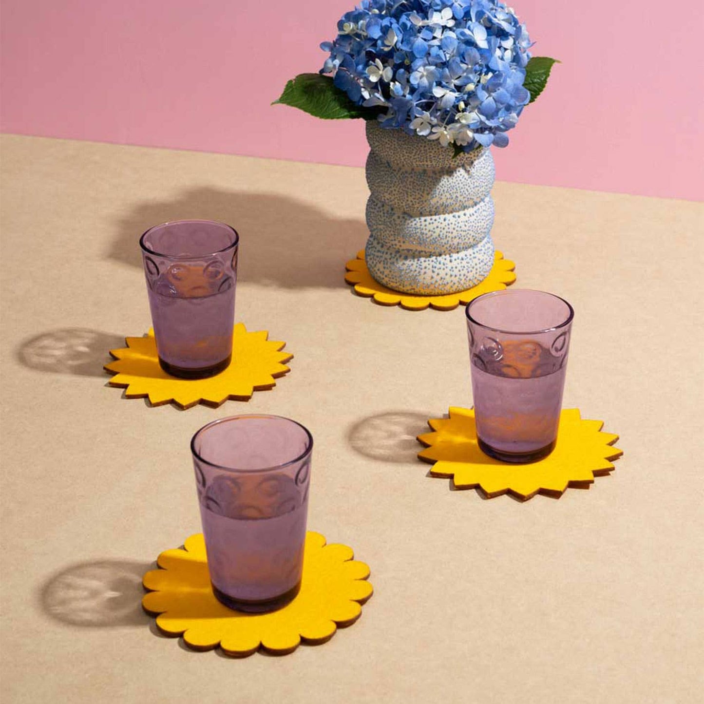 Sunburst Felt Cocktail Napkins | Set of 4