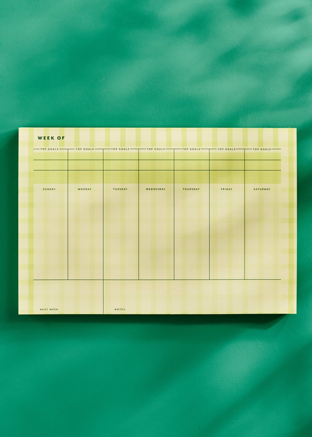 Butter Gingham Weekly Planner Notepad