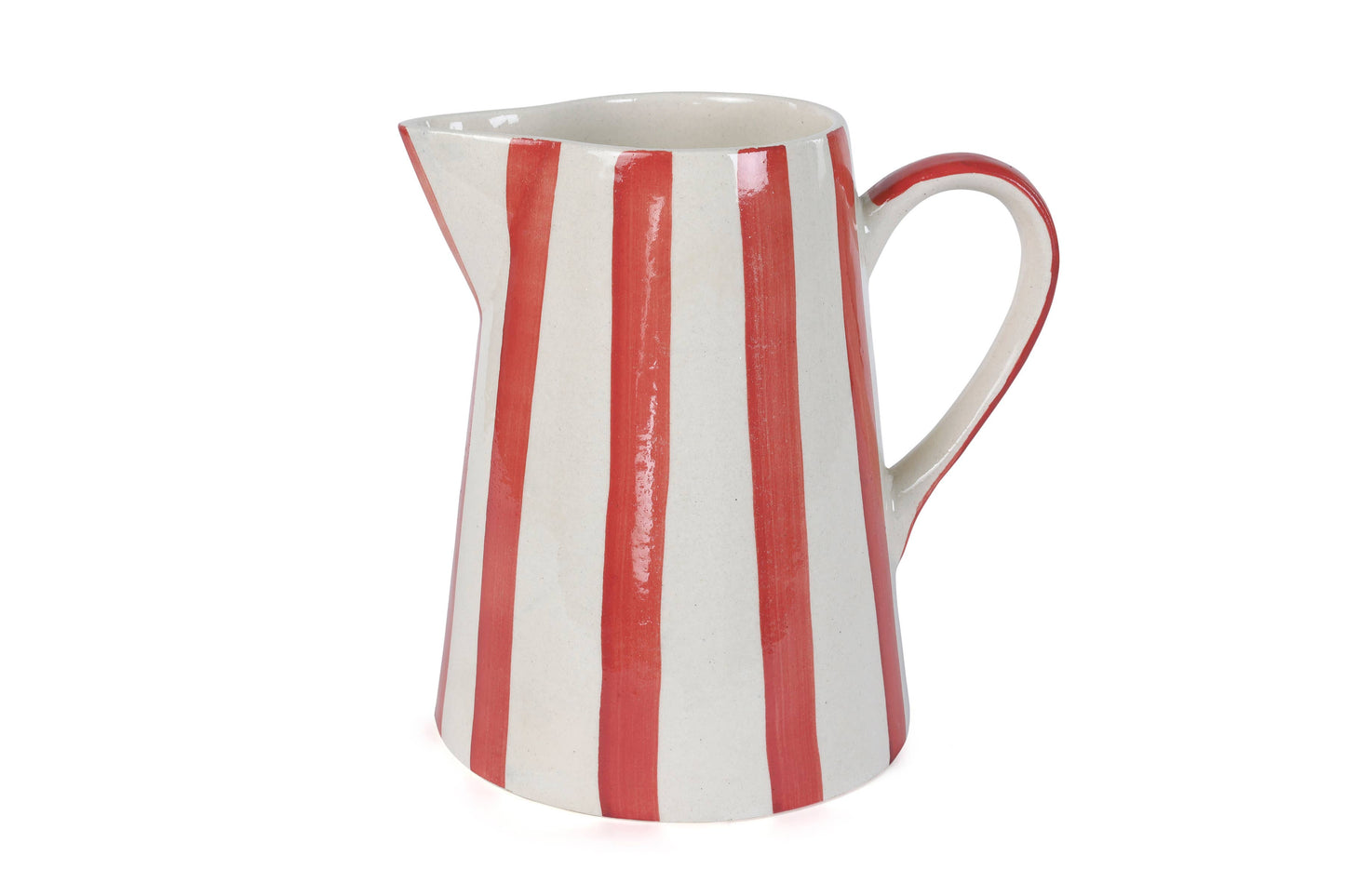 Red Stripe Ceramic Pitcher