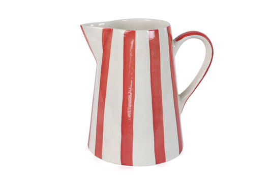 Red Stripe Ceramic Pitcher
