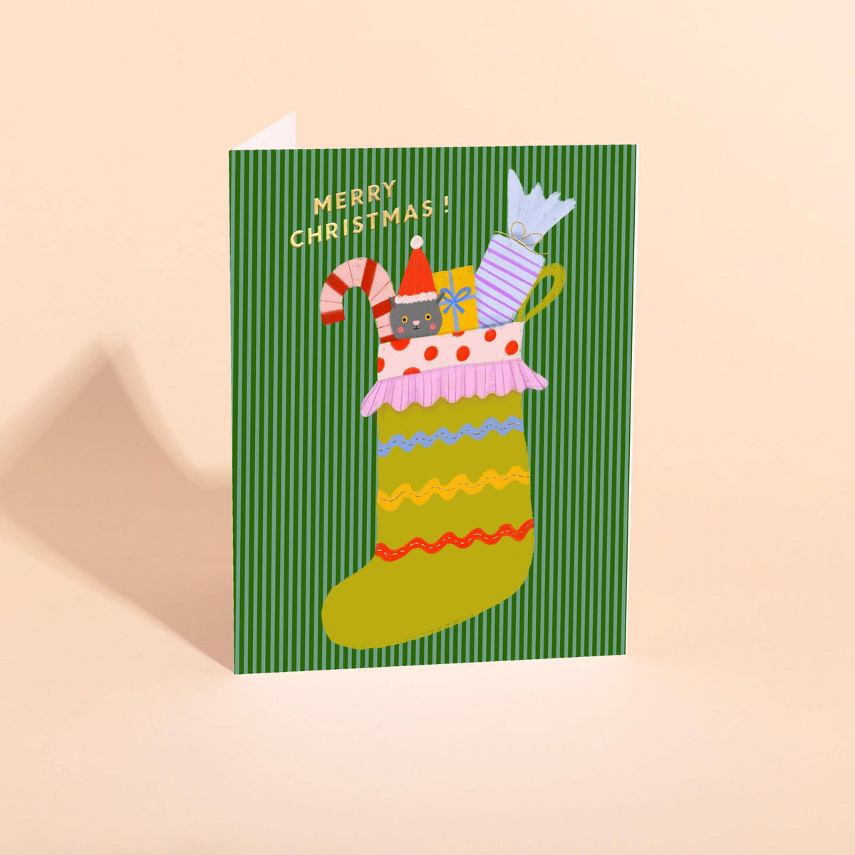 VINTAGE STOCKING - Holiday Card