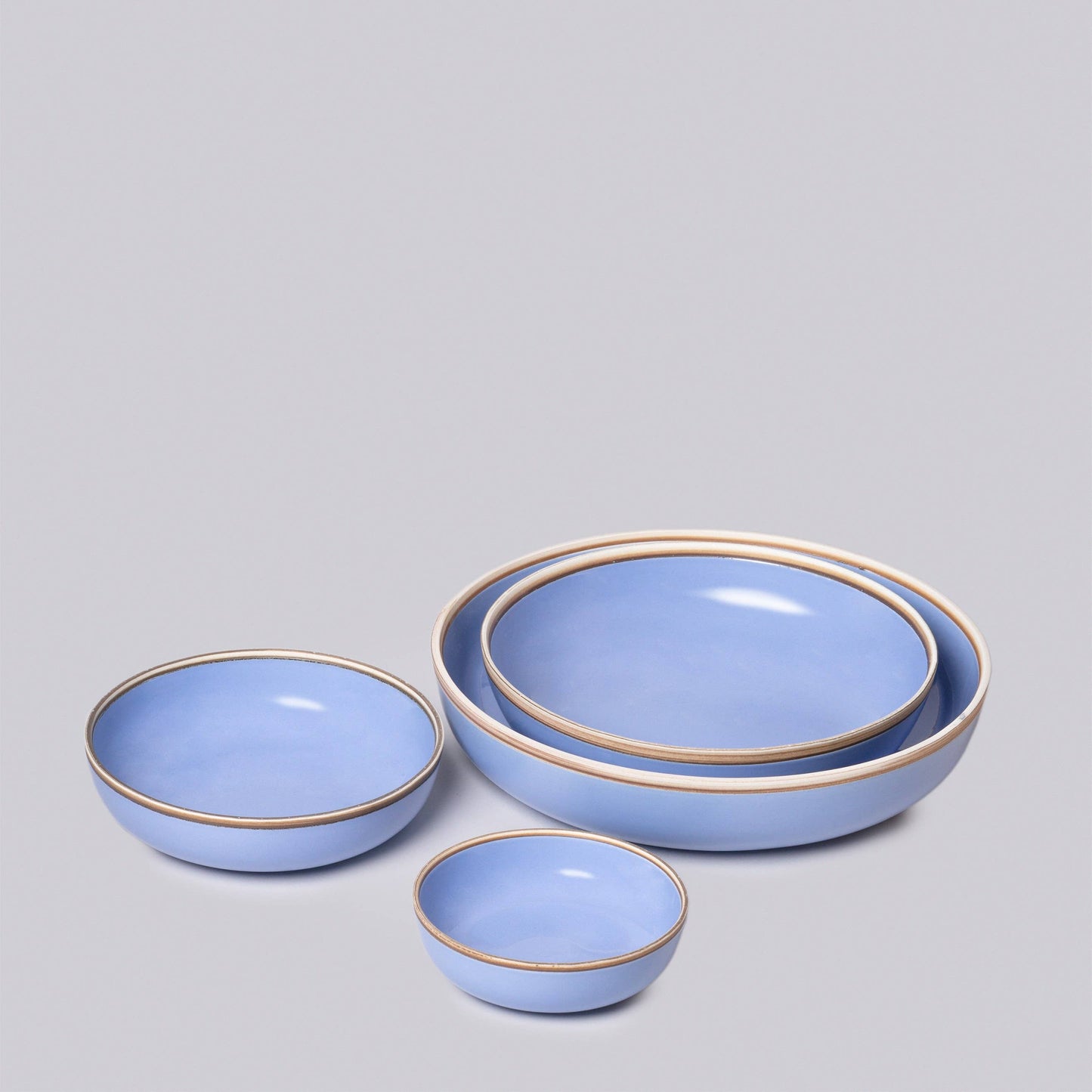 Lavender Glossy Porcelain Nesting Hermit Bowls