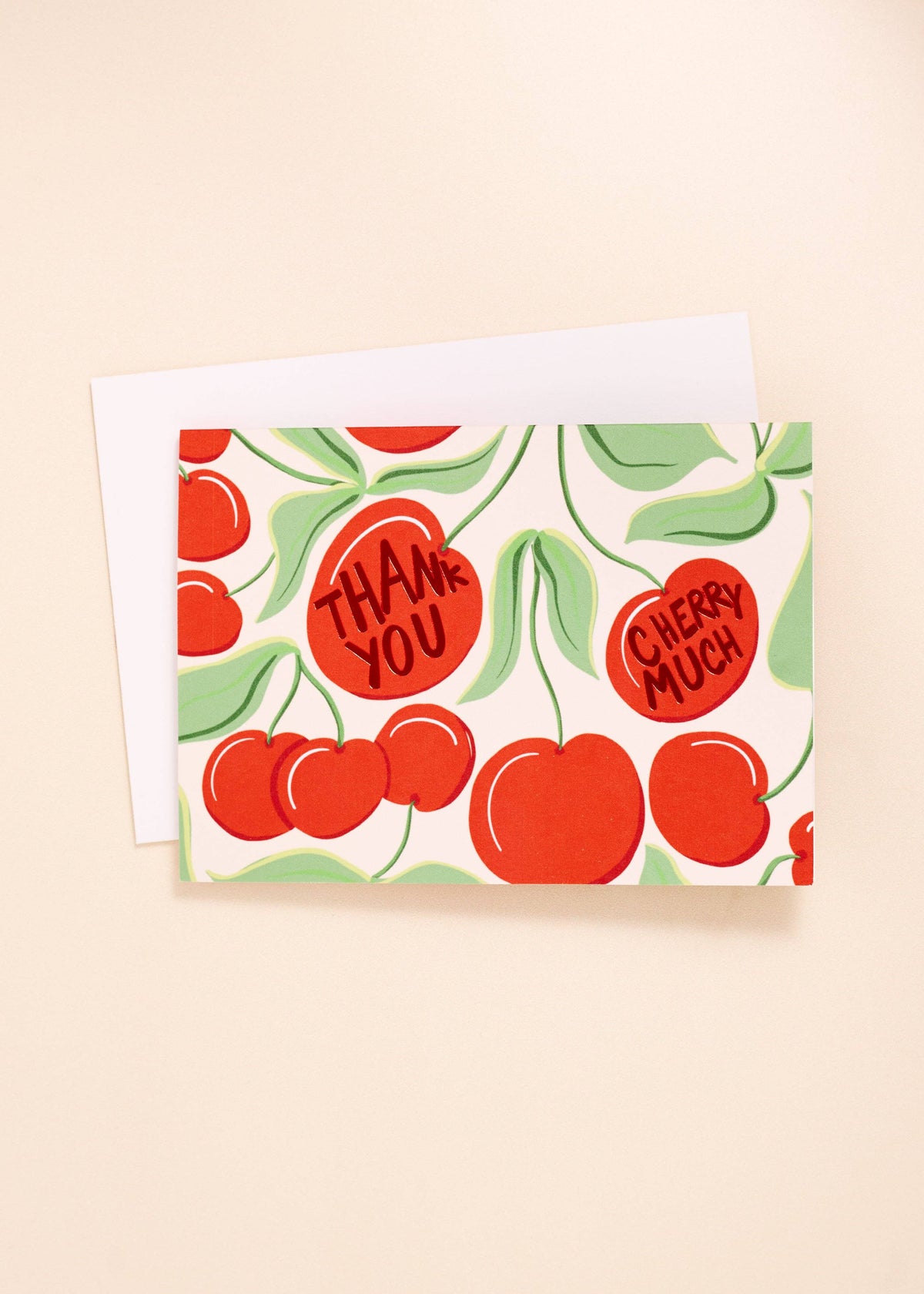 Thank You Cherry Much Foil Printed Card - Single Card