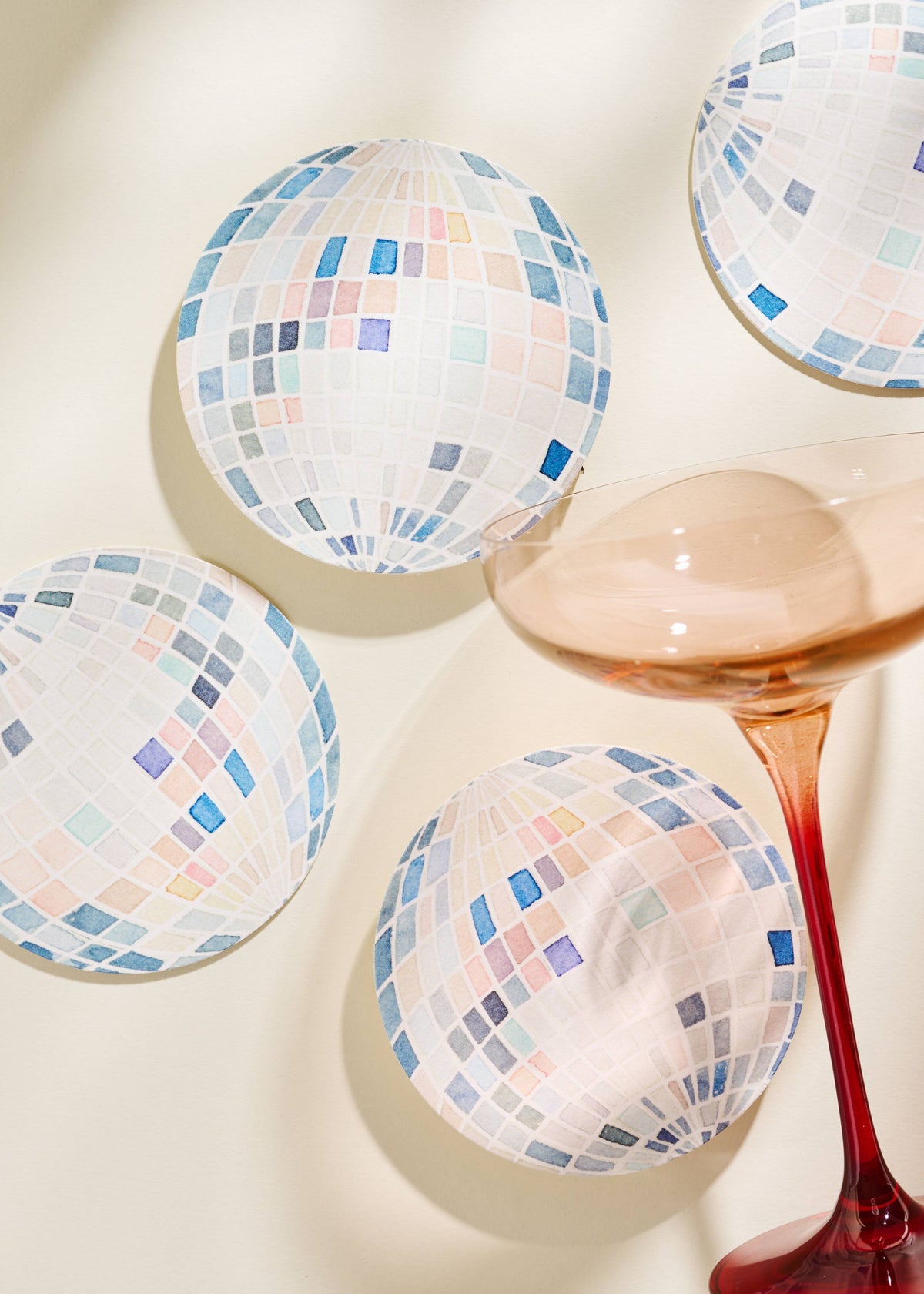 Mirror Ball Disco Coasters - Set of 4