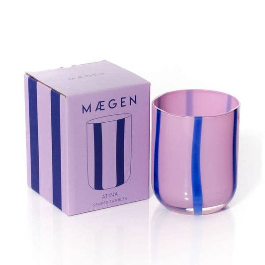 Atina Glassware - Lilac & Navy