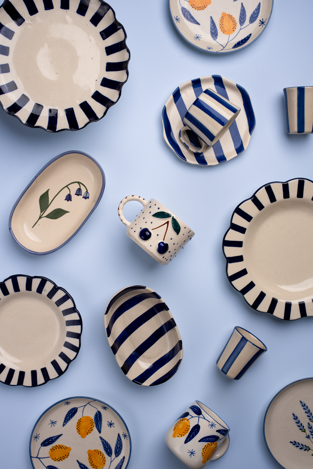 Blue Stripe Ceramic Bowl