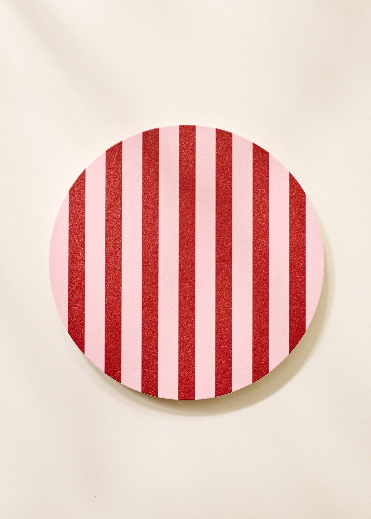 Pink and Maroon Striped Coasters - Set of 4