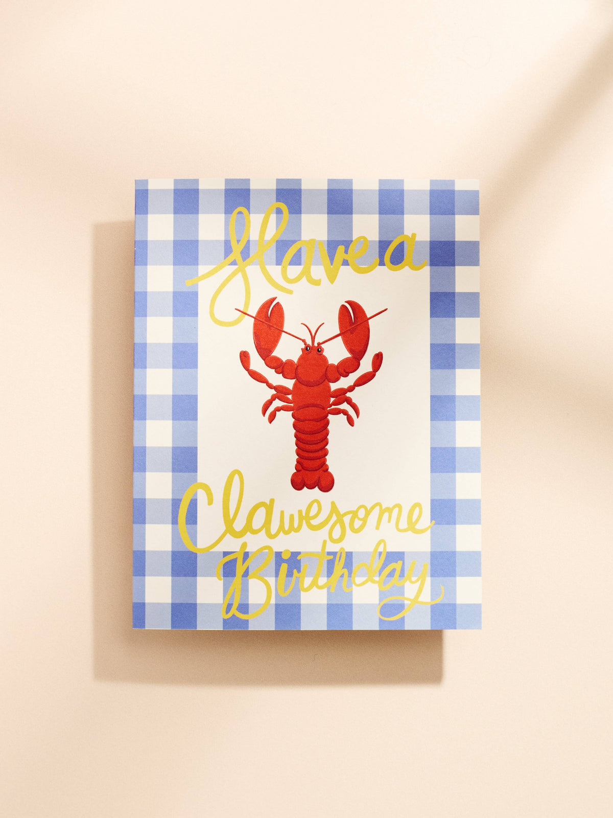 Have a Clawesome Birthday Lobster Gingham Greeting Card
