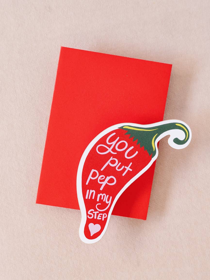 Pep In My Step Mini Flat Die Cut Greeting Card