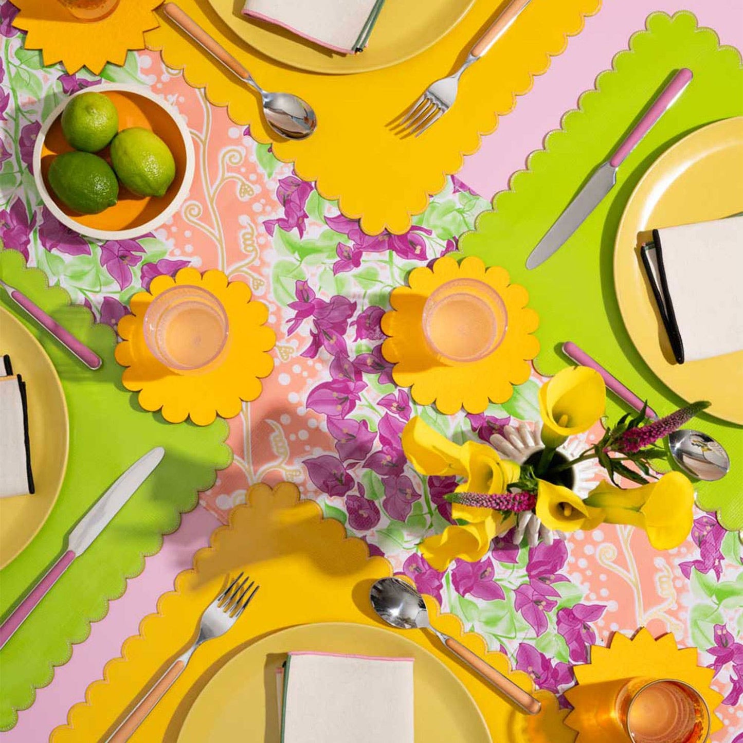 Sunburst Felt Cocktail Napkins | Set of 4