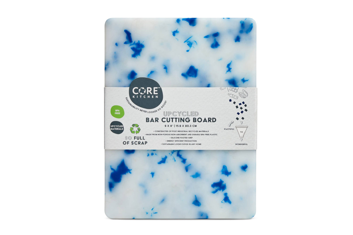 Recycled Plastic Board Cutting Board XS  Blue Confetti