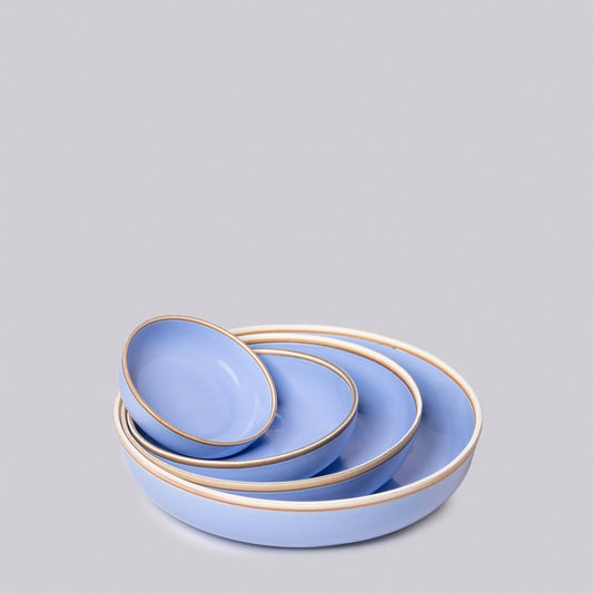 Lavender Glossy Porcelain Nesting Hermit Bowls