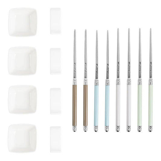 Mother of Pearl Chopsticks & Ceramic Bowls Set