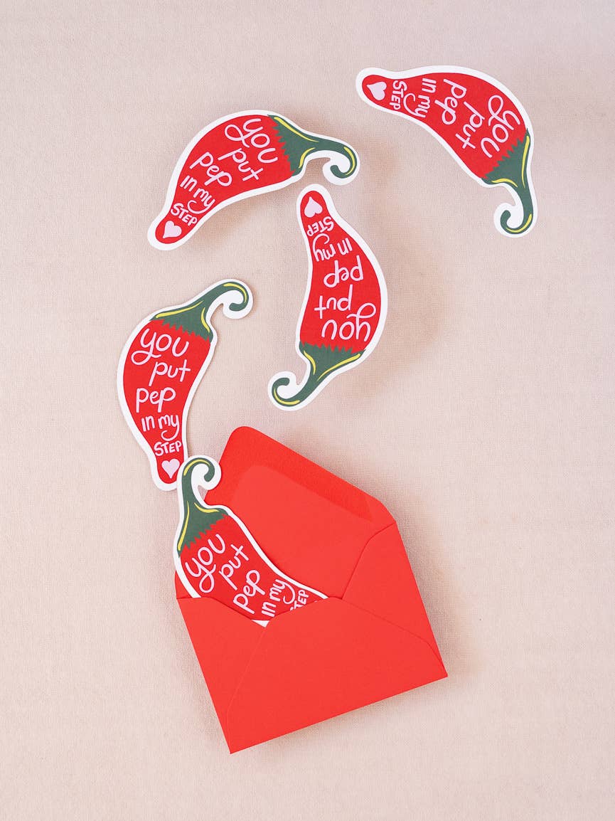 Pep In My Step Mini Flat Die Cut Greeting Card
