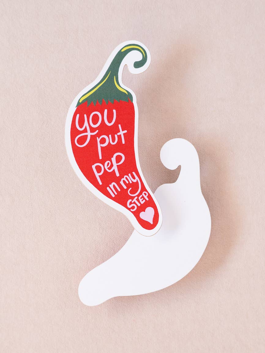 Pep In My Step Mini Flat Die Cut Greeting Card