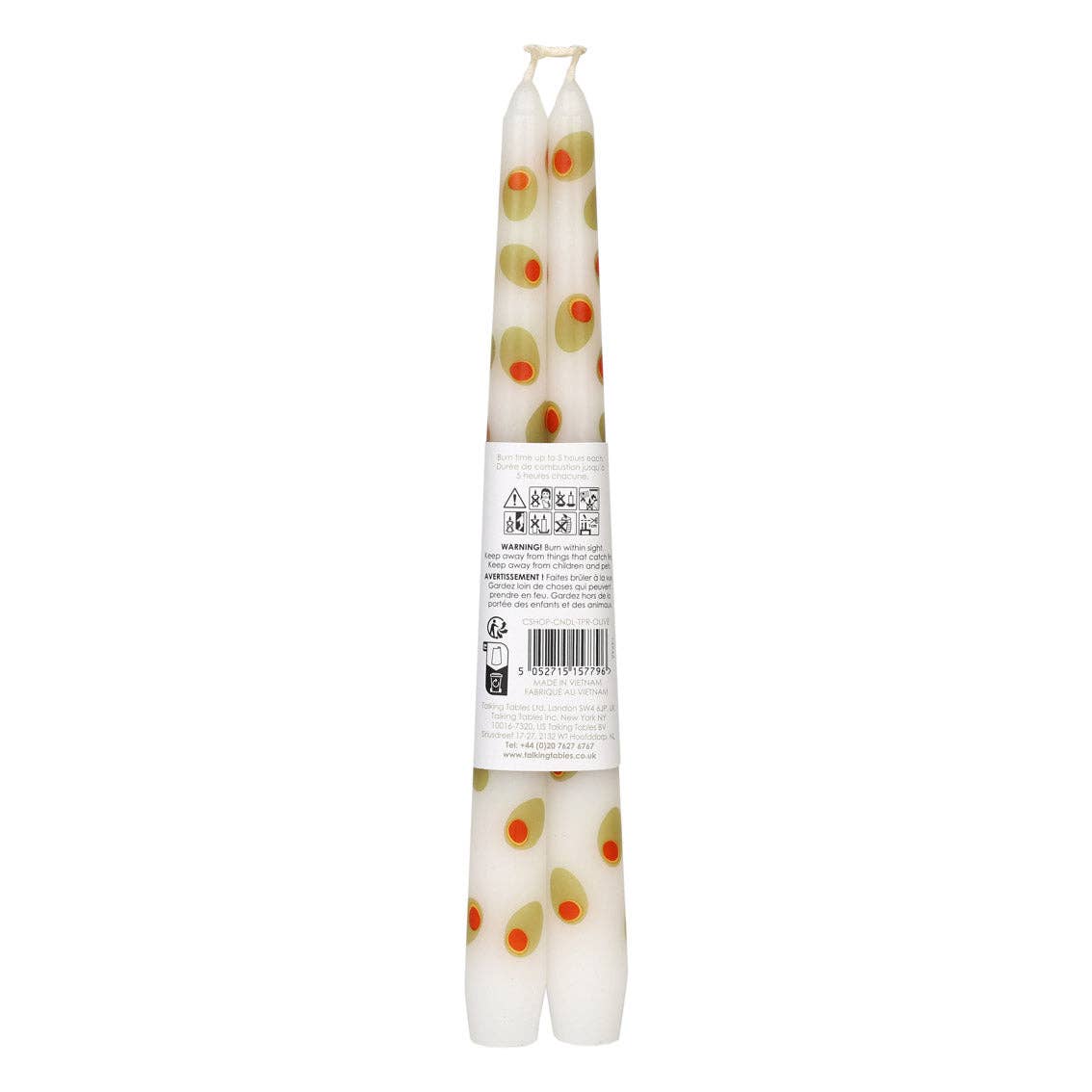 Olive Taper Dinner Candles  | 2 Pack | Summer Decor |