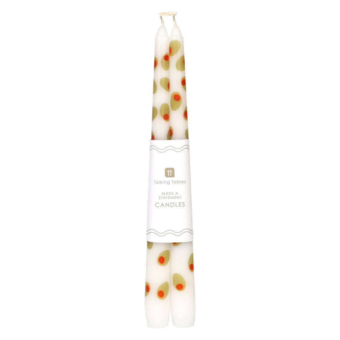Olive Taper Dinner Candles  | 2 Pack | Summer Decor |
