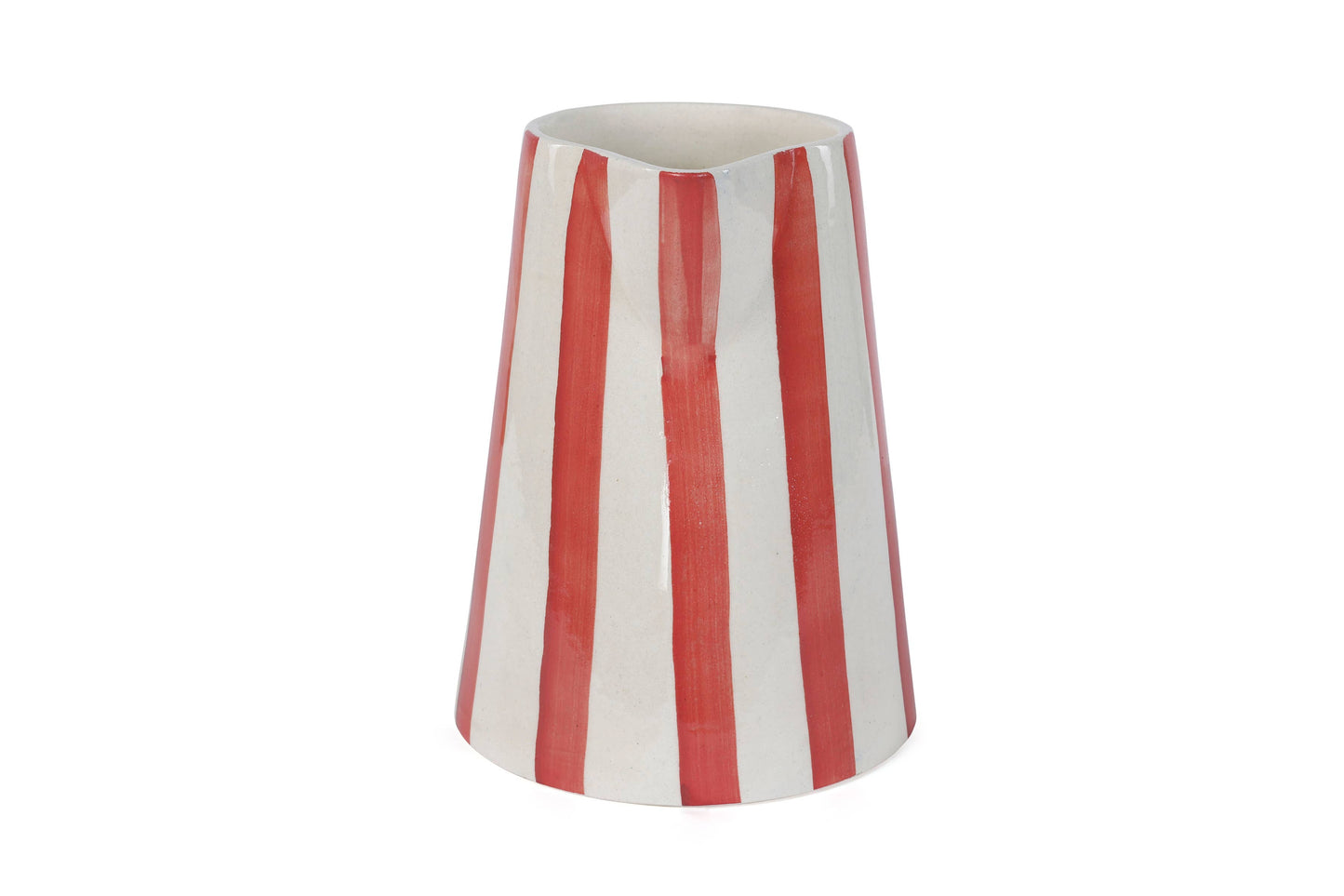 Red Stripe Ceramic Pitcher