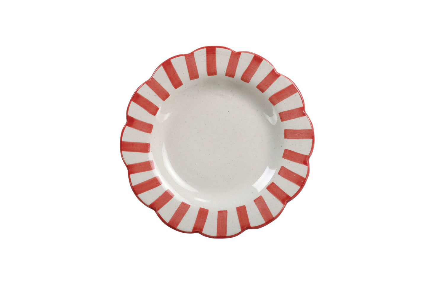 Red Stripe Salad Plate
