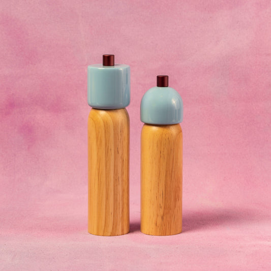 New! Salt & Pepper Grinder - Light Blue & Burgundy