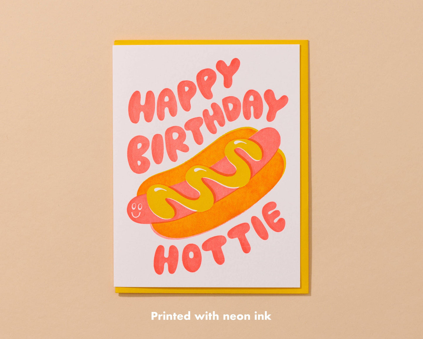 Happy Birthday Hottie Letterpress Card - Hot Dog