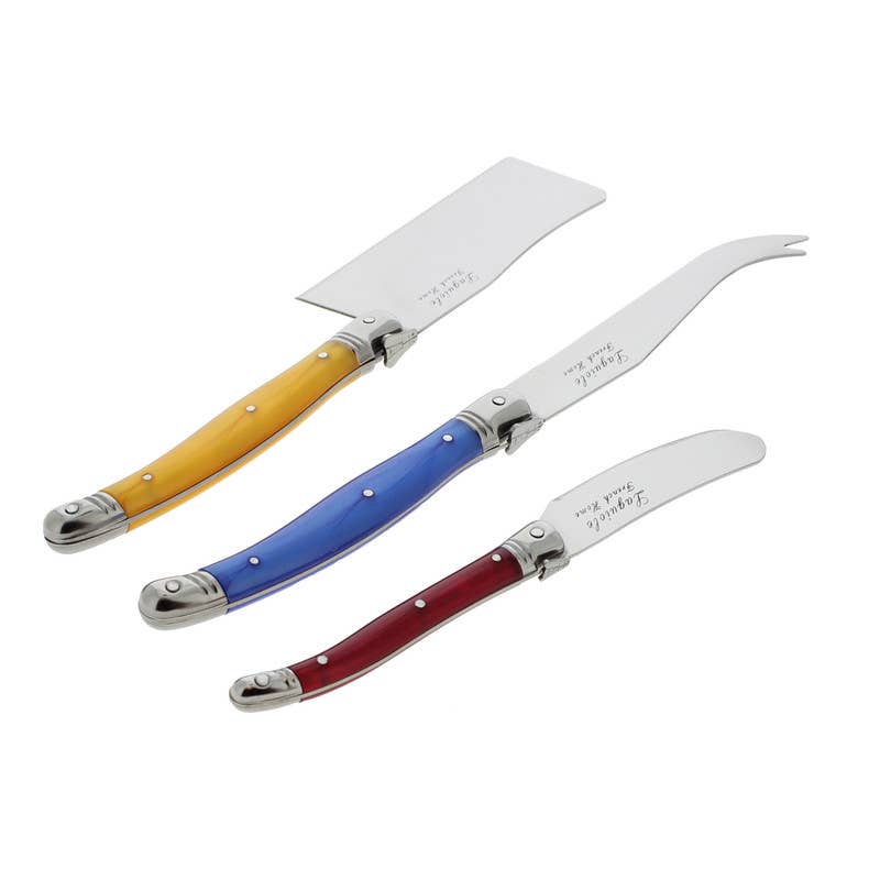 French Home Laguiole Cheese Knife Set, 3 Piece, Multi Color