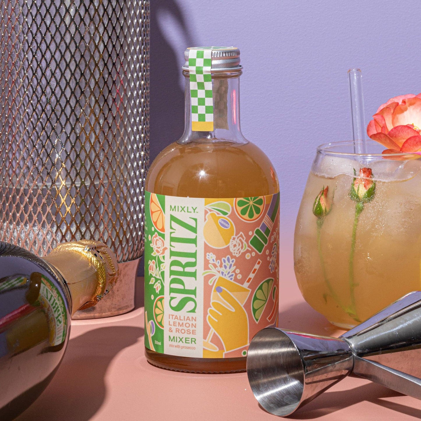 Italian Lemon & Rose Spritz Cocktail/Mocktail Mixer