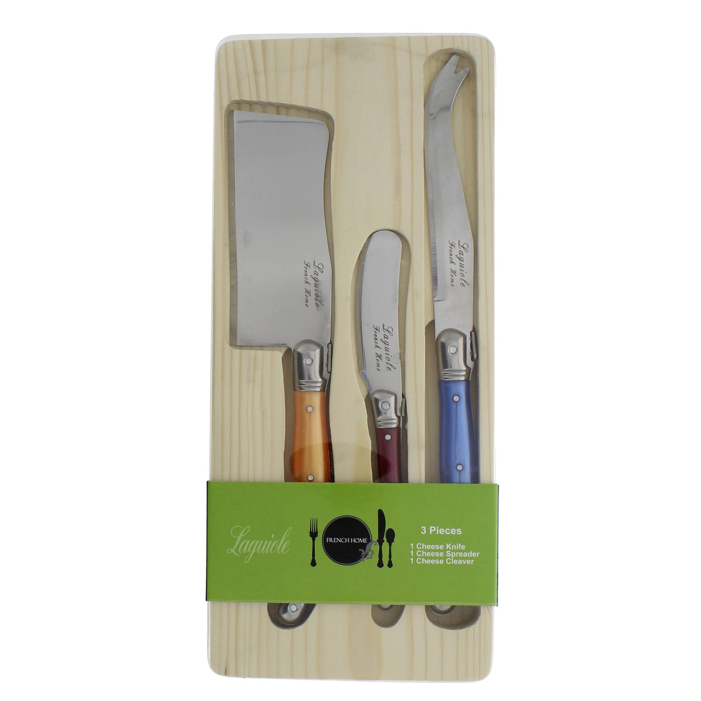 French Home Laguiole Cheese Knife Set, 3 Piece, Multi Color