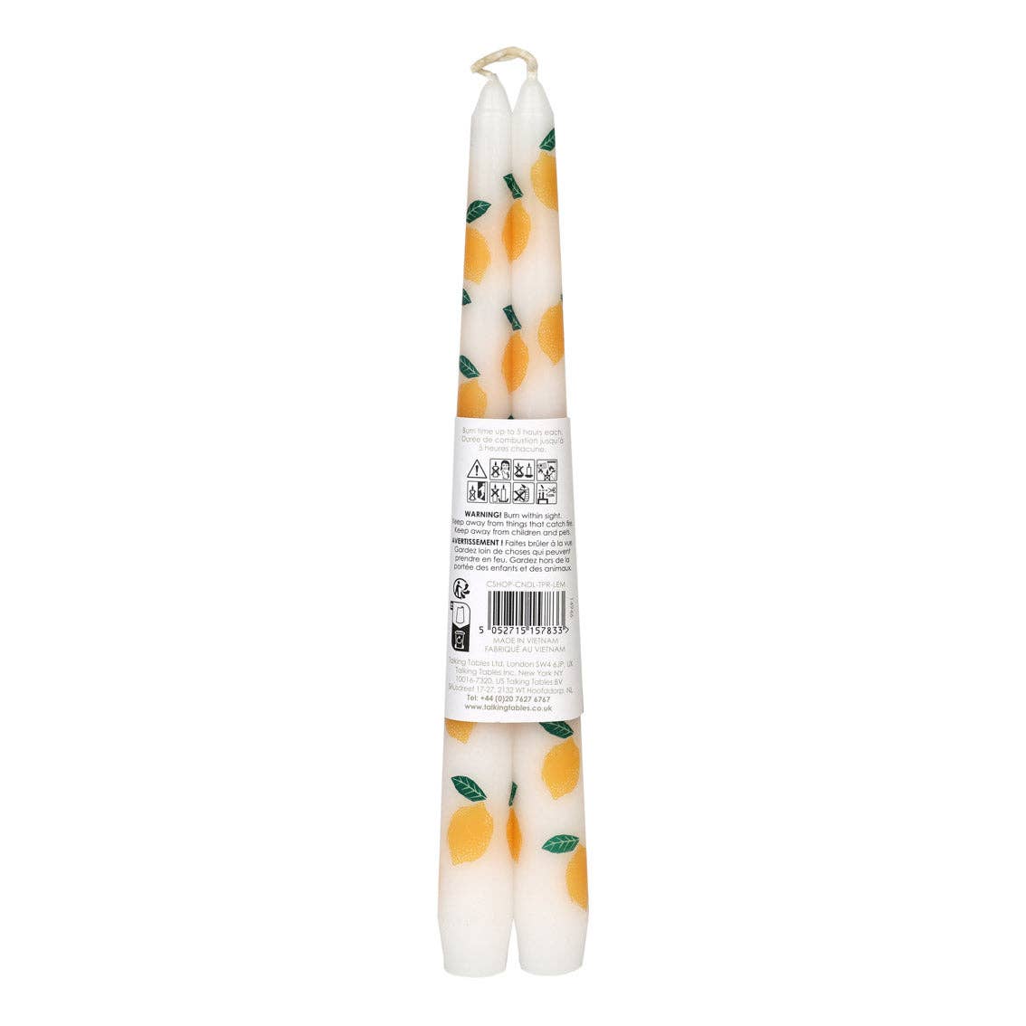 Lemon Taper Dinner Candles | 2 Pack | Summer | Lemon Gifts |