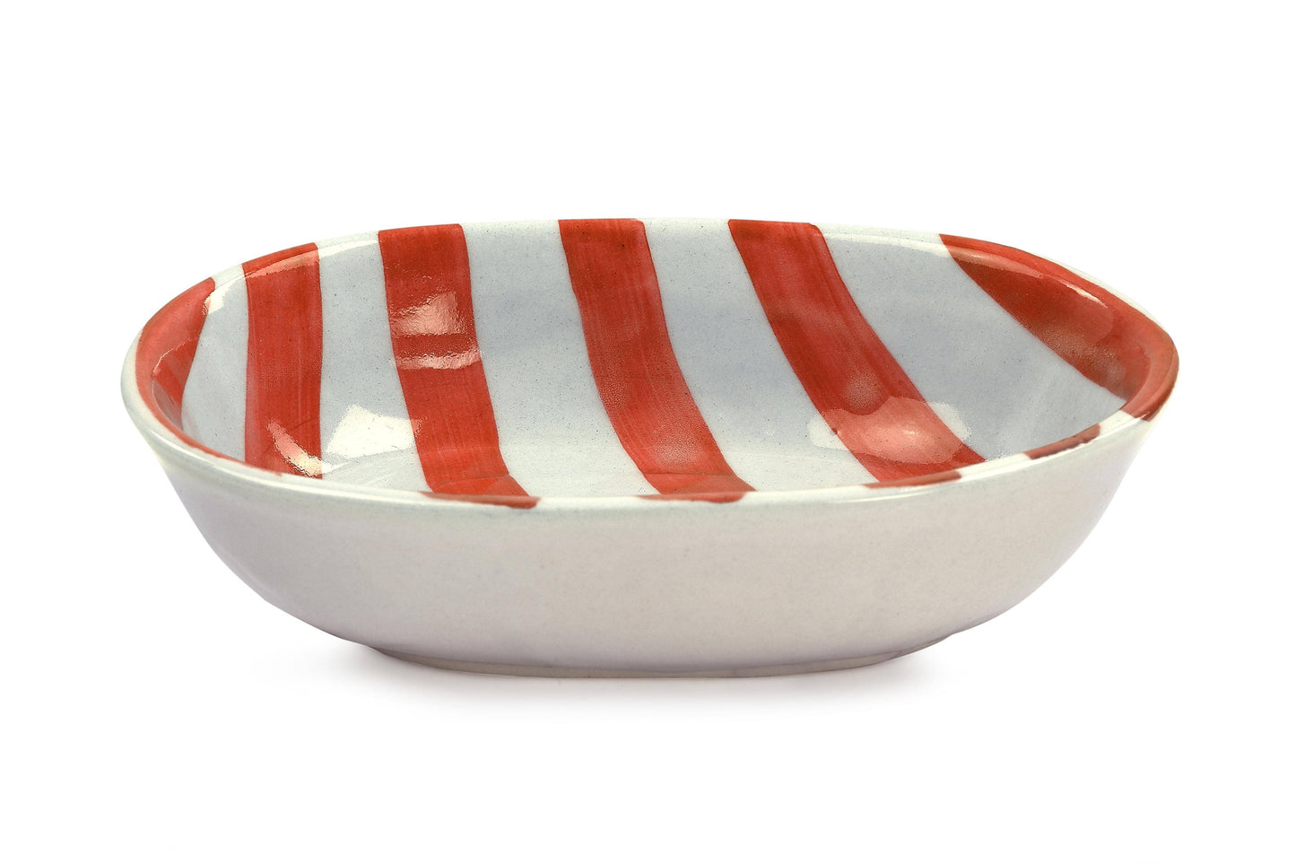Red Stripe Ceramic Bowl