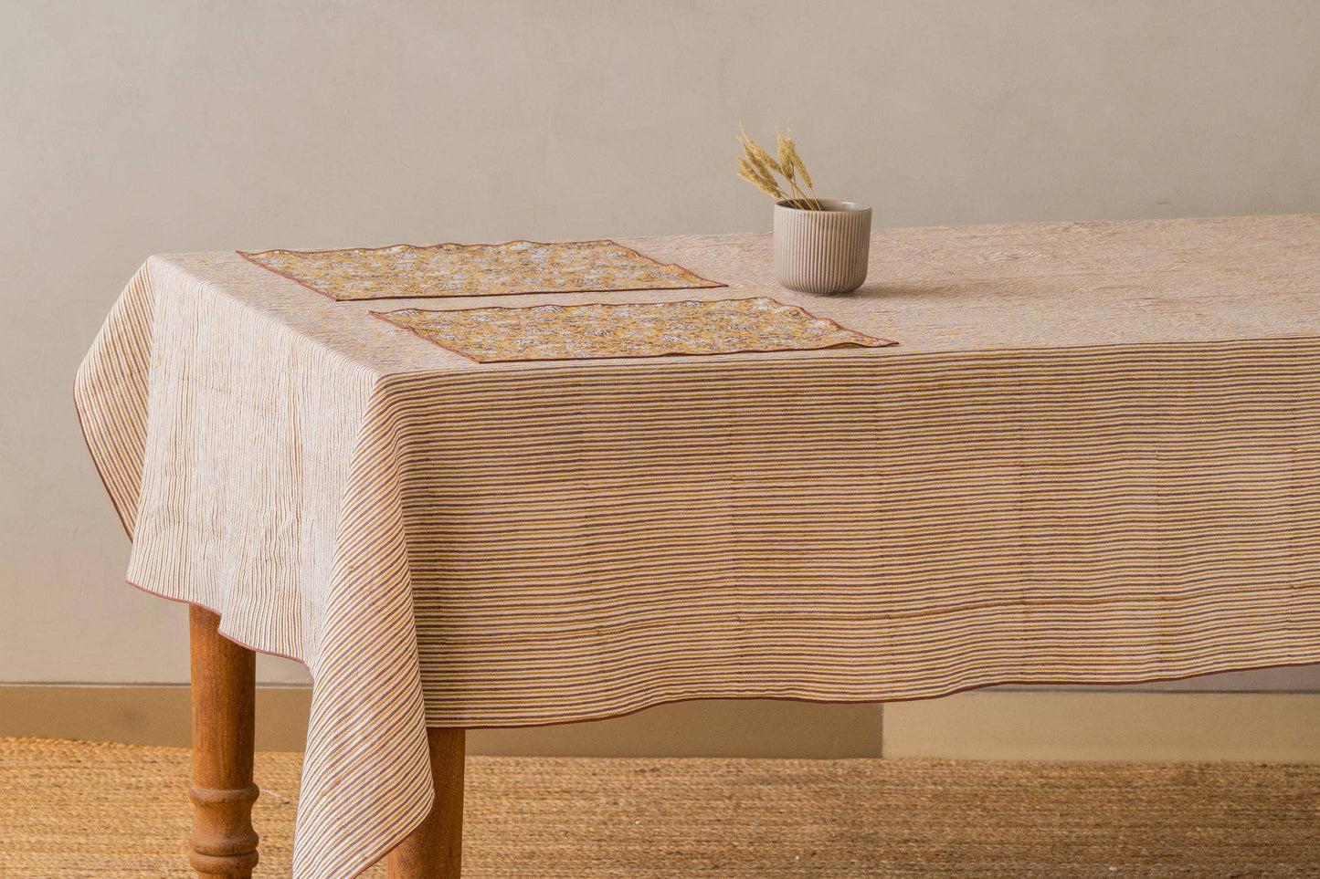 Striped Sova Linen Tablecloth – Formal Dining