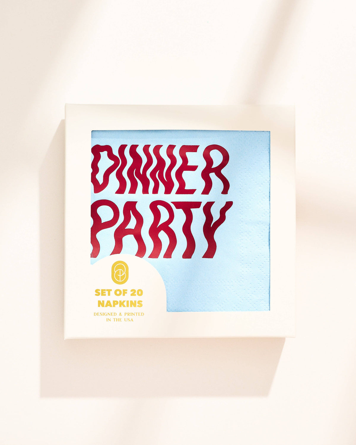 Wavy Dinner Party Blue and Brown Paper Beverage Napkins - Set of 20
