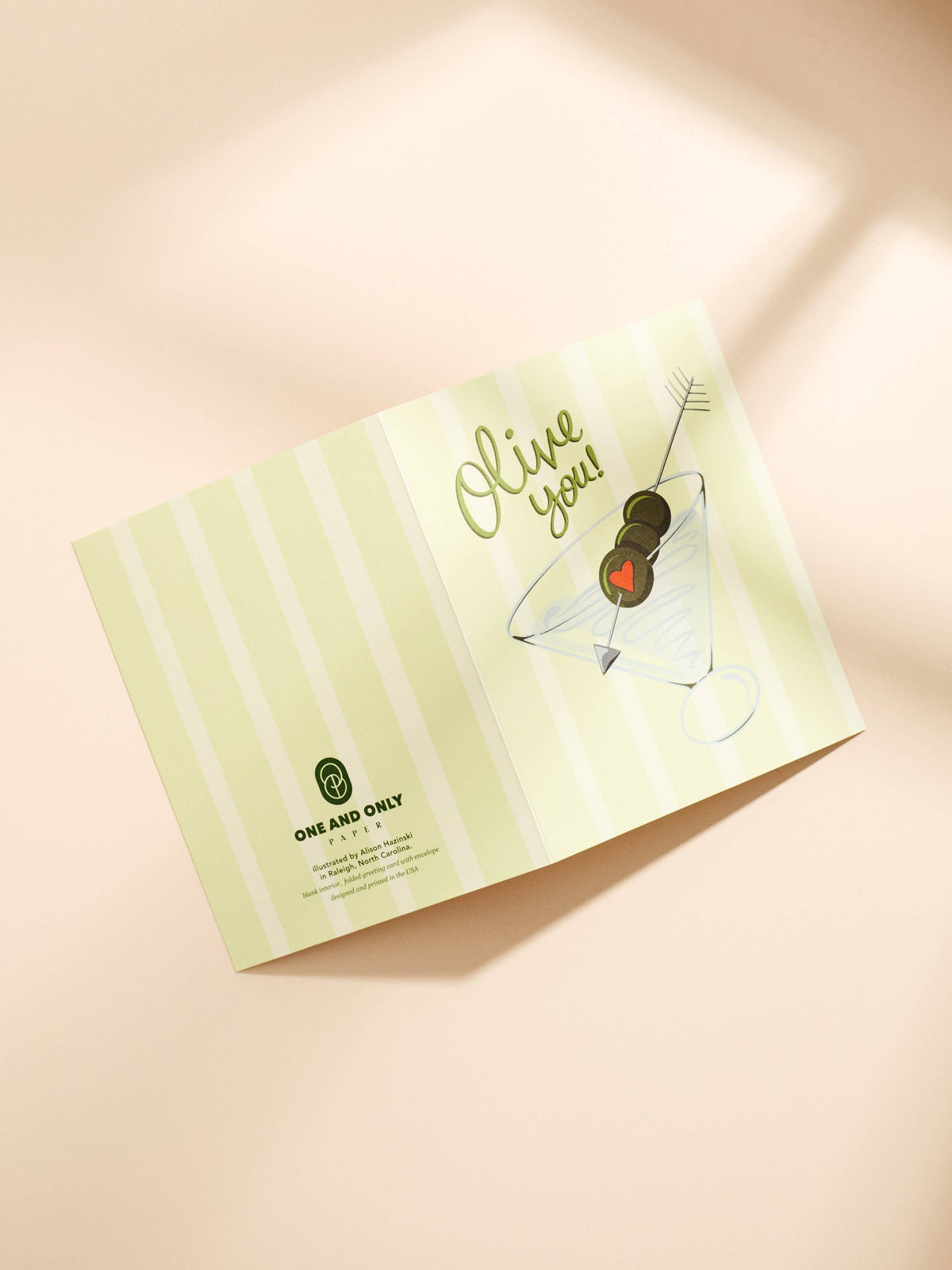 Olive You Martini Greeting Card