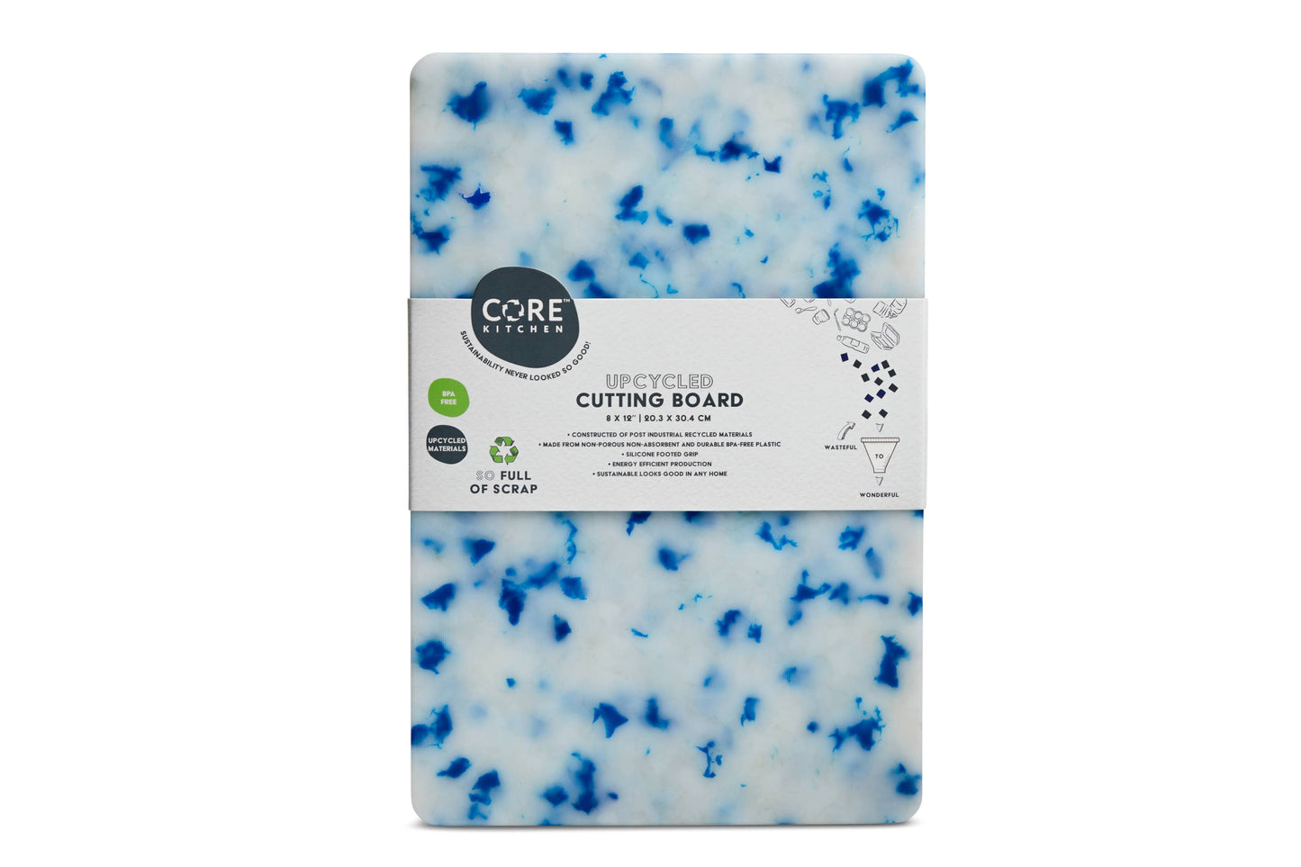 Recycled Plastic Cutting Board Small Blue Confetti