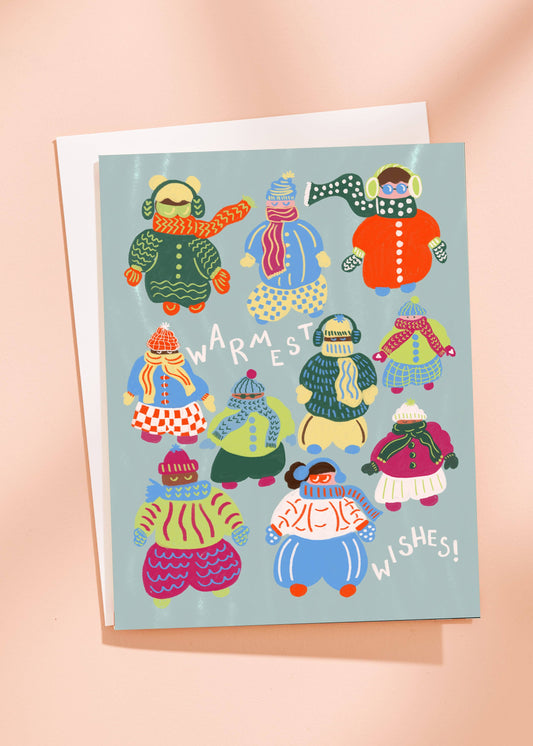 Ski Buddies Warmest Wishes Greeting Card - Set of 10