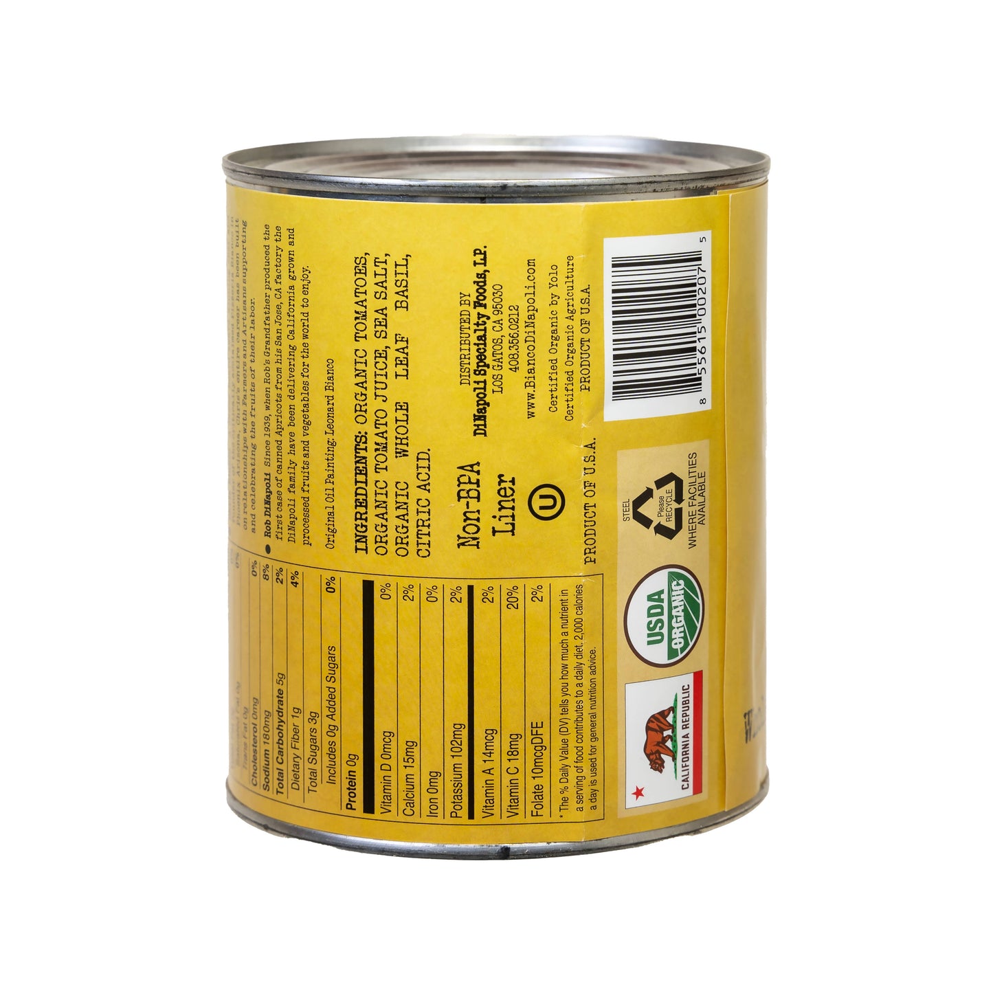 Bianco DiNapoli 28oz Organic Whole Peeled Tomatoes (6 ct)