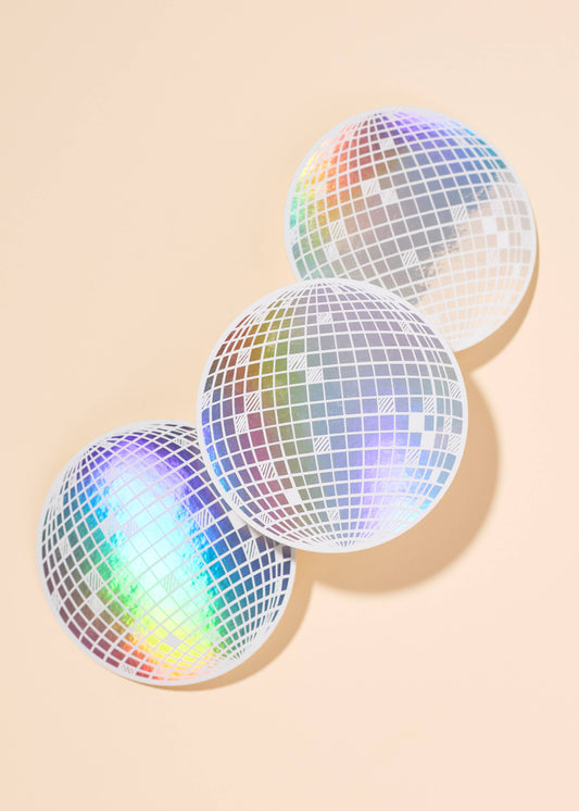 Rainbow Holographic Disco Ball Sticker